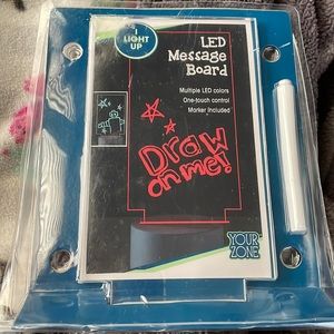 Popular drawing white board with pen and  led colors show up when you write